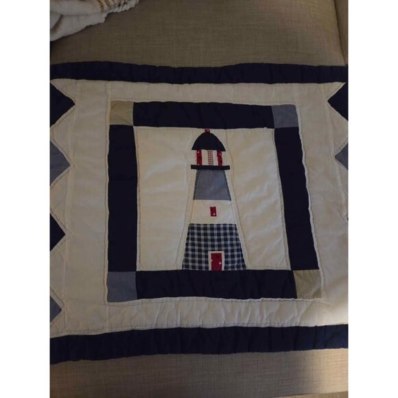 Nautical quilted pillow covers set 100% cotton - Picture 1 of 7